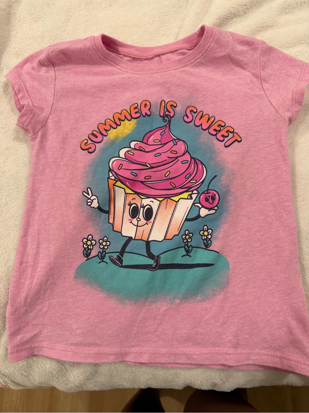 The Children's Place Pink 'Summer Is Sweet' Cupcake Graphic Tee